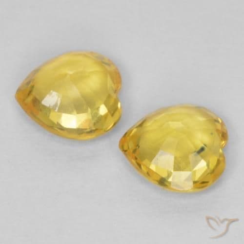 0.78ct Golden-Orange Sapphire, Heart Shape, 4.6x4.5 mm