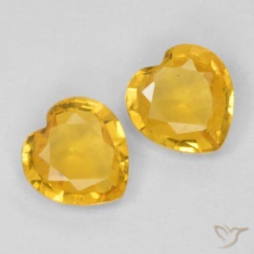 0.69ct Medium Golden Sapphire, Heart Shape, 4.6x4.6 mm