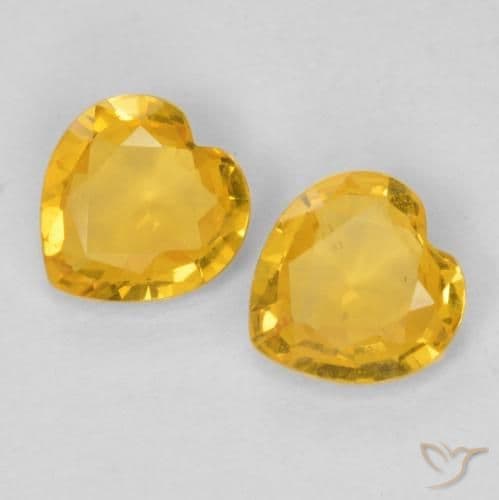 0.69ct Medium Golden Sapphire, Heart Shape, 4.6x4.6 mm