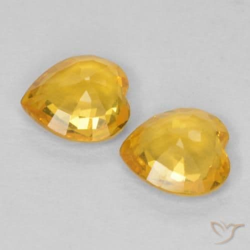 0.69ct Medium Golden Sapphire, Heart Shape, 4.6x4.6 mm