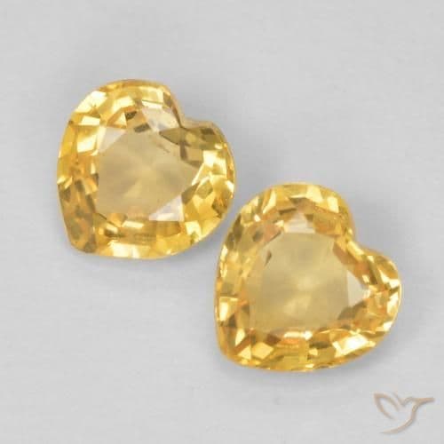0.74ct Natural Orange-Gold Sapphire, Heart Shape, 4.5x4.5 mm
