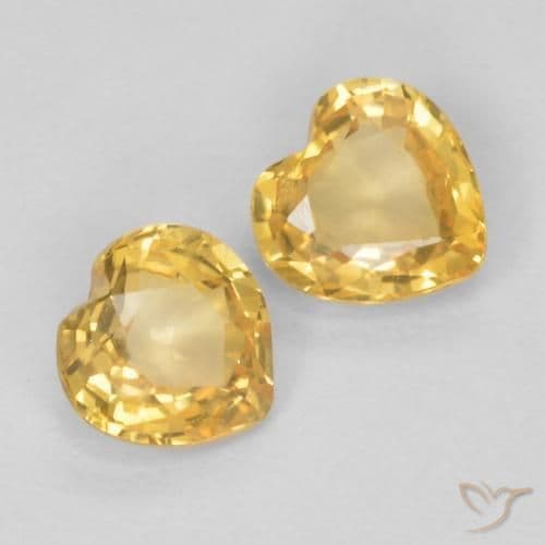 0.74ct Natural Orange-Gold Sapphire, Heart Shape, 4.5x4.5 mm