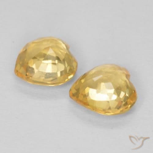 0.74ct Natural Orange-Gold Sapphire, Heart Shape, 4.5x4.5 mm
