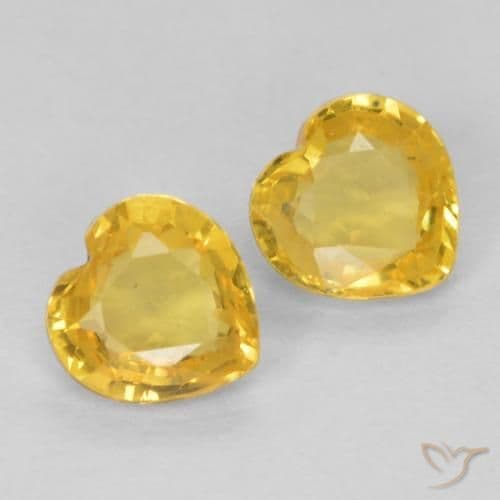 0.78ct Natural Golden Sapphire, Heart Shape, 4.6x4.6 mm