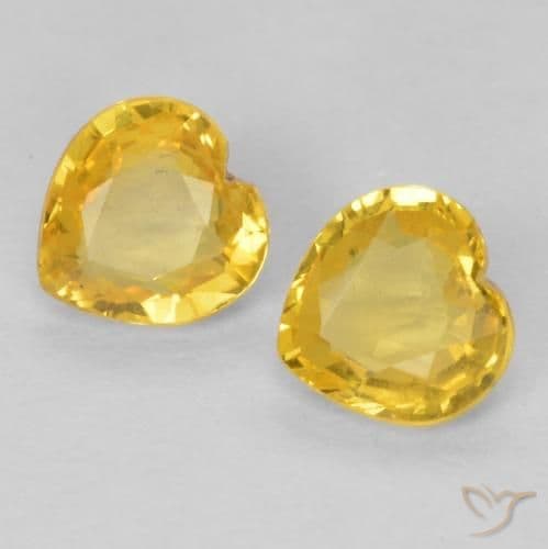 0.78ct Natural Golden Sapphire, Heart Shape, 4.6x4.6 mm