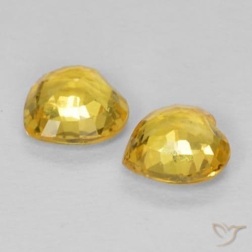 0.78ct Natural Golden Sapphire, Heart Shape, 4.6x4.6 mm