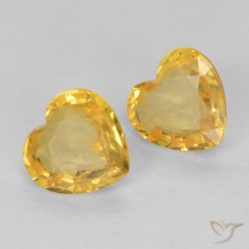 0.39ct Natural Golden Sapphire, Heart Shape, 4.5x4.3 mm