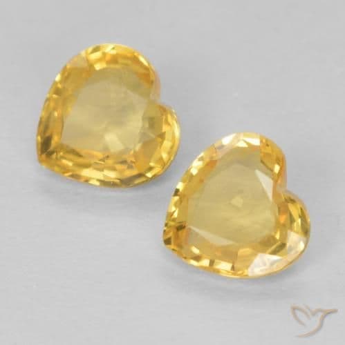 0.73ct Light Orange-Gold Sapphire, Heart Shape, 4.6x4.4 mm