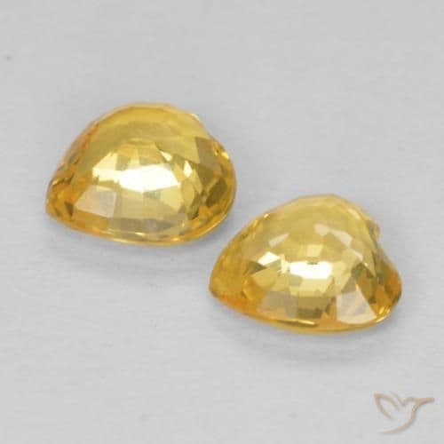 0.73ct Light Orange-Gold Sapphire, Heart Shape, 4.6x4.4 mm