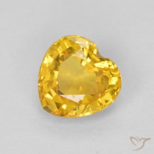 0.39ct Golden-Orange Sapphire, Heart Shape, 4.9x4.7 mm