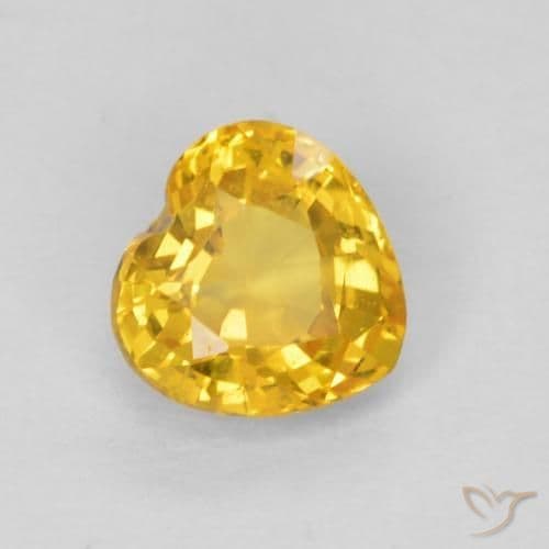 0.54ct Natural Golden Sapphire, Heart Shape, 4.8x4.7 mm