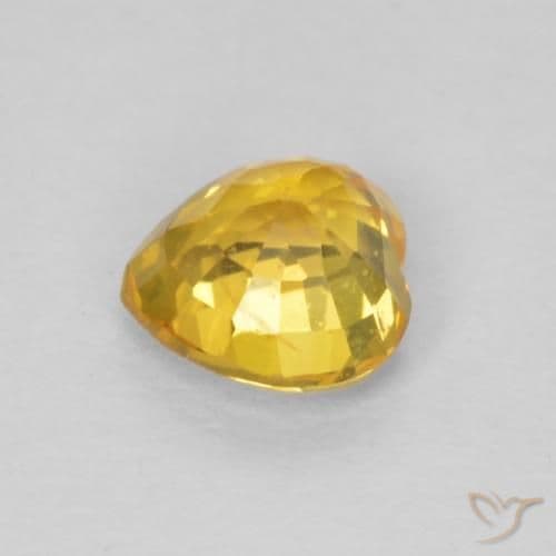 0.54ct Natural Golden Sapphire, Heart Shape, 4.8x4.7 mm