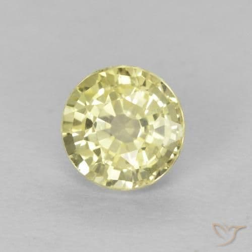 0.49ct Medium Light-Yellow Sapphire, Round Cut, 4.36 mm