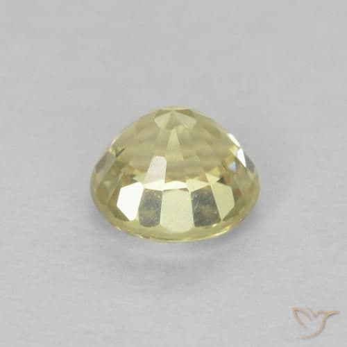 0.49ct Medium Light-Yellow Sapphire, Round Cut, 4.36 mm