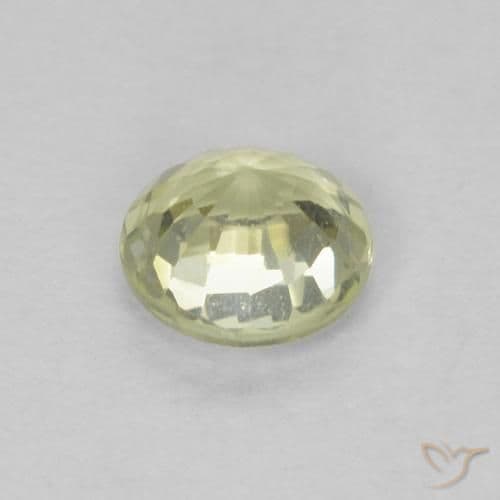0.46ct Very Light Greenish Yellow Sapphire, Round Cut, 4.53 mm
