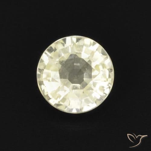 0.47ct Natural Pale Yellow Sapphire, Round Cut, 4.50 mm