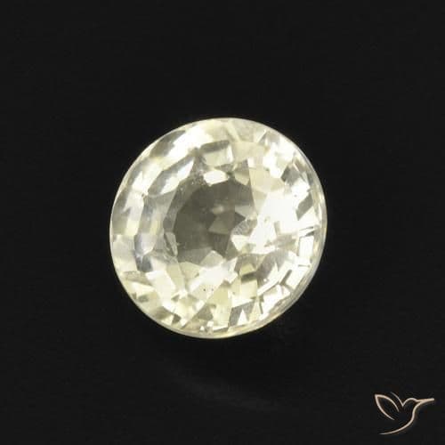 0.47ct Natural Pale Yellow Sapphire, Round Cut, 4.50 mm
