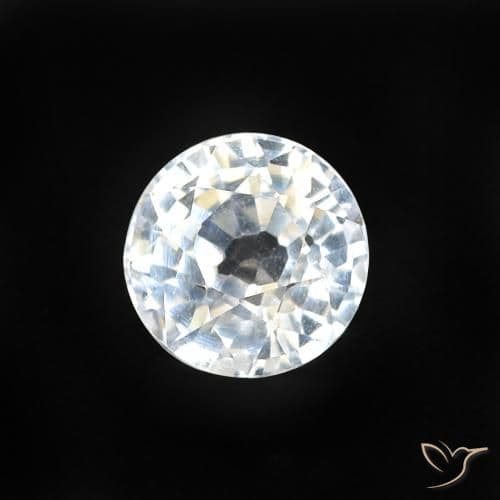 0.58ct Natural Bluish White Sapphire, Round Cut, 4.48 mm