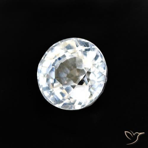 0.58ct Natural Bluish White Sapphire, Round Cut, 4.48 mm
