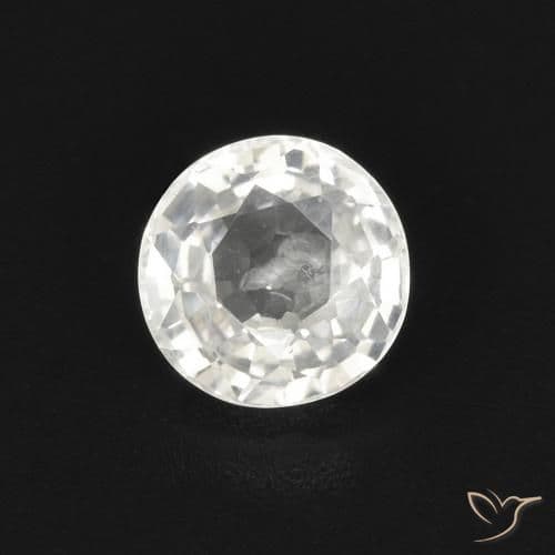 0.57ct Natural White Sapphire, Round Cut, 4.81 mm