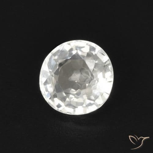 0.57ct Natural White Sapphire, Round Cut, 4.81 mm