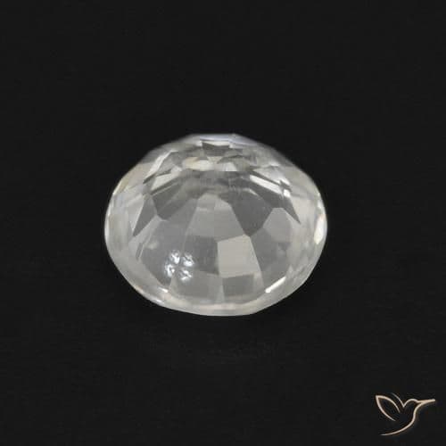 0.57ct Natural White Sapphire, Round Cut, 4.81 mm
