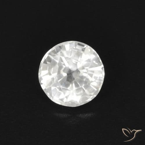 0.45ct Natural White Sapphire, Round Cut, 4.40 mm