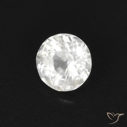 0.45ct Natural White Sapphire, Round Cut, 4.40 mm