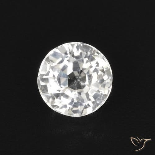 0.43ct Natural White Sapphire, Round Cut, 4.18 mm