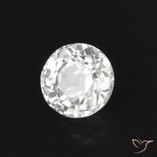 0.43ct Natural White Sapphire, Round Cut, 4.18 mm