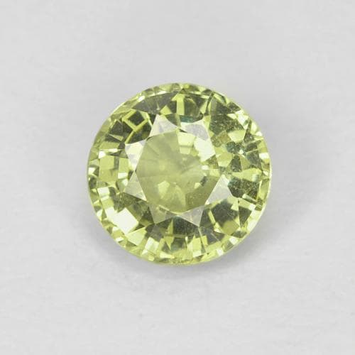 0.57ct Natural Medium Yellow Sapphire, Round Cut, 4.77 mm