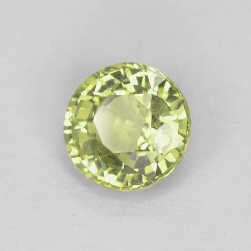 0.57ct Natural Medium Yellow Sapphire, Round Cut, 4.77 mm
