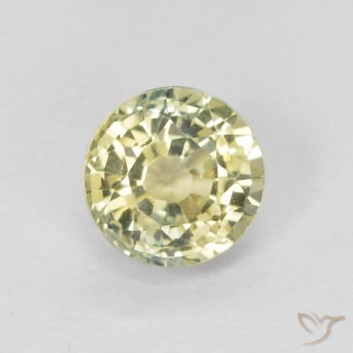 0.40ct Natural Light Yellow Sapphire, Round Cut, 4.23 mm