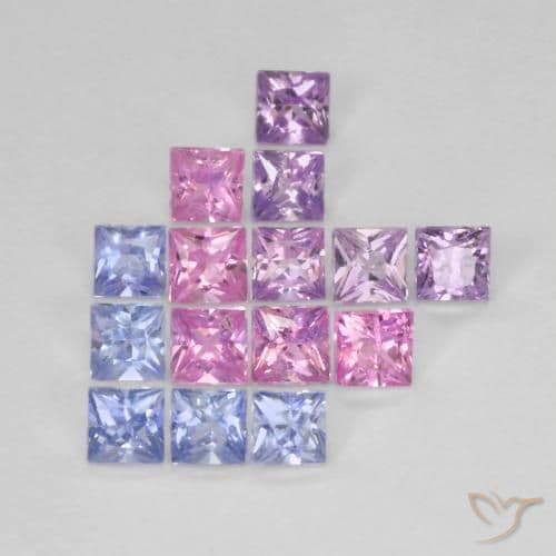 2.13ct Natural Multicolor Sapphire, Square, 2.4x2.3 mm