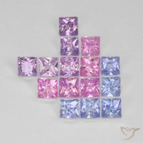 1.41ct Natural Multicolor Sapphire, Square, 2.3x2.3 mm