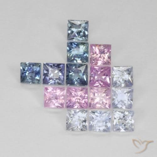 2.13ct Natural Multicolor Sapphire, Square, 2.4x2.3 mm