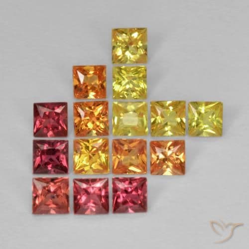 1.50ct Natural Multicolor Sapphire, Square, 2.3x2.4 mm
