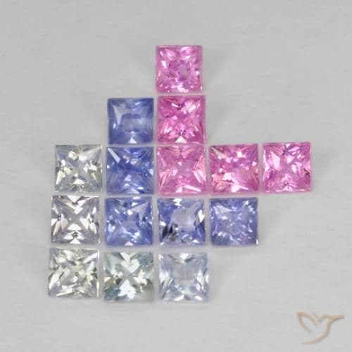 1.99ct Natural Multicolor Sapphire, Square, 2.4x2.3 mm
