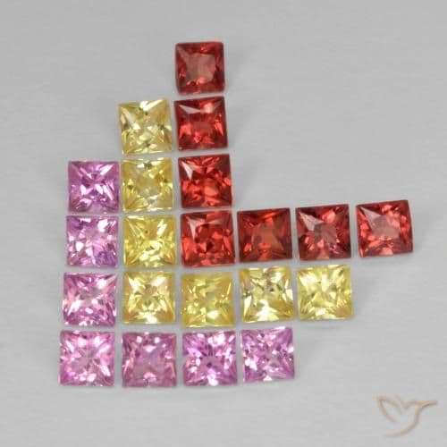 2.25ct Natural Multicolor Sapphire, Square, 2.5x2.4 mm