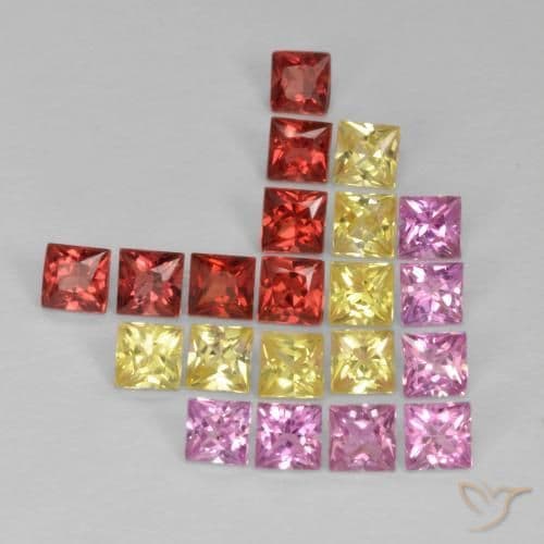 2.25ct Natural Multicolor Sapphire, Square, 2.5x2.4 mm