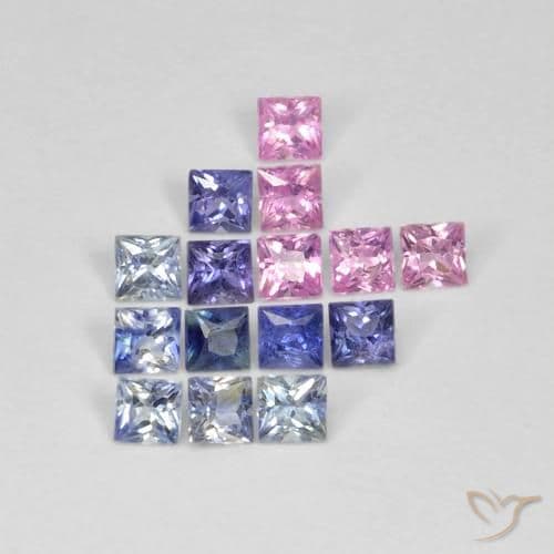 1.40ct Natural Multicolor Sapphire, Square, 2.3x2.2 mm