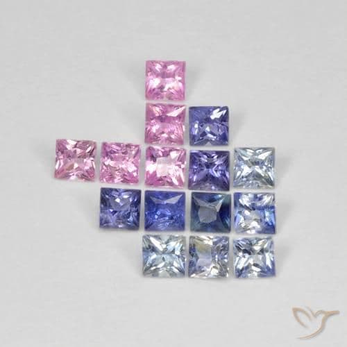 1.40ct Natural Multicolor Sapphire, Square, 2.3x2.2 mm