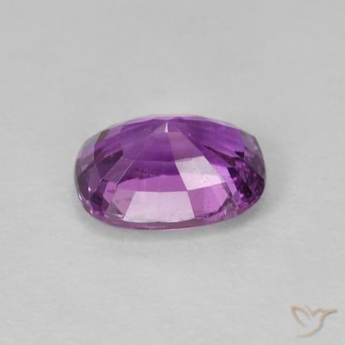 1.25ct Natural Pinkish Grape Sapphire, Cushion Cut, 7x5.3 mm