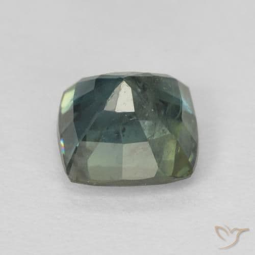 1.14ct Deep Blue Green Sapphire, Cushion Cut, 5.6x5.5 mm