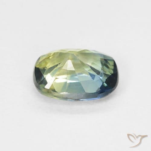 1.09ct Very Light Green Sapphire, Cushion Cut, 6.6x5.2 mm