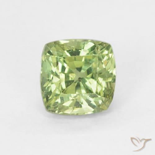 0.54ct Medium Green Sapphire, Cushion Cut, 4.3x4.2 mm