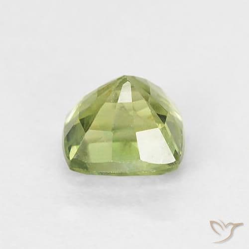 0.54ct Natural Light Green Sapphire, Cushion Cut, 4.2x4.2 mm