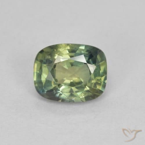 0.73ct Light Forest Green Sapphire, Cushion Cut, 5.7x4.6 mm