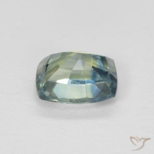0.77ct Natural Blue-Green Sapphire, Cushion Cut, 5.6x4.5 mm
