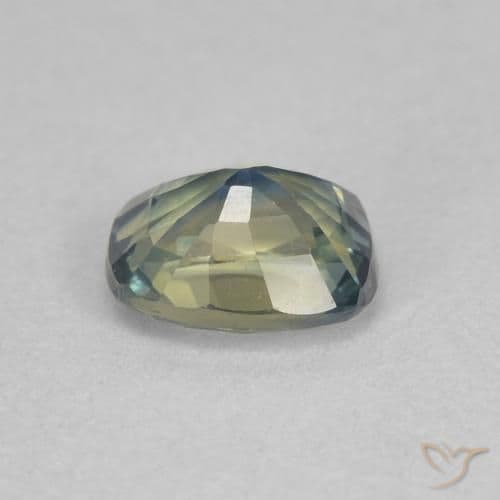 0.77ct Medium Blue Green Sapphire, Cushion Cut, 5.6x4.6 mm